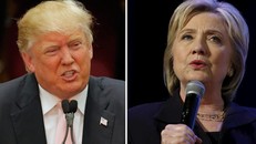 Ứng viên tổng thống đảng Cộng hòa Donald Trump (trái) và đảng Dân chủ Hillary Clinton. Ảnh: CBS News.