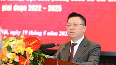 Đồng chí Lê Quốc Minh, Tổng Biên tập Báo Nhân Dân, Phó Trưởng Ban Tuyên giáo Trung ương, Chủ tịch Hội Nhà báo Việt Nam phát biểu tại lễ phát động. Ảnh: Nhân Dân