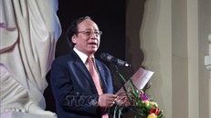 Nghệ sĩ nhân dân Lê Tiến Thọ, Chủ tịch Hội Sân khấu Việt Nam. Ảnh: TTXVN