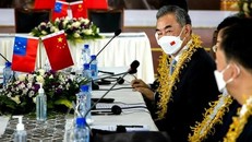 Ngoại trưởng Trung Quốc Vương Nghị cho biết Bắc Kinh sẵn sàng làm việc với các cường quốc khác trong khu vực Thái Bình Dương để giúp các quốc đảo phát triển. Ảnh: AFP