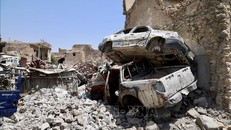 Cảnh đổ nát sau các cuộc giao tranh tại Mosul, Iraq. Ảnh tư liệu: TTXVN