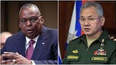  Bộ trưởng Quốc phòng Mỹ Lloyd Austin (trái) và người đồng cấp Nga Sergey Shoigu (phải). Ảnh: AFP
