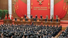 Hội nghị toàn thể Ủy ban trung ương đảng Lao động Triều Tiên. Ảnh do KCNA công bố ngày 1/1/2023. 