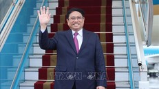 Thủ tướng Phạm Minh Chính rời Hà Nội sang thăm chính thức nước Cộng hòa nhân dân Trung Hoa và dự Hội nghị thường niên WEF. Ảnh: Dương Giang