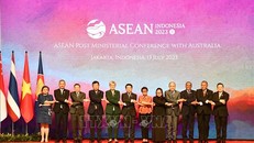 Bộ trưởng Ngoại giao các nước ASEAN và Australia chụp ảnh chung, ngày 13/7/2023. Ảnh tư liệu: Đào Trang