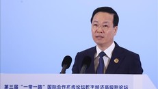 Chủ tịch nước Võ Văn Thưởng phát biểu tại phiên họp cấp cao với chủ đề “Kinh tế số - Động lực mới của tăng trưởng”. Ảnh: Thống Nhất