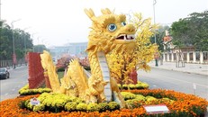 Con đường gốm và hoa xuân Giáp Thìn của tỉnh Vĩnh Long sử dụng trên 2.000 sản phẩm gốm đỏ các loại của địa phương sản xuất. 