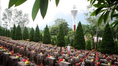 Nghĩa trang liệt sỹ Vị Xuyên là nơi yên nghỉ của trên 1.700 liệt sỹ. Ảnh: Thanh Tùng/TTXVN