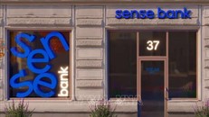 Một chi nhánh Ngân hàng Sense Bank ở thủ đô Kiev