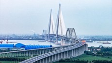 Cầu Trường Thái tại Giang Tô, Trung Quốc chính thức thông xe ngày 9/9/2025. Ảnh: THX 