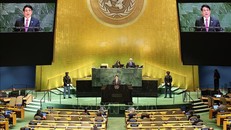 Chủ tịch nước Lương Cường phát biểu tại Phiên Thảo luận chung cấp cao Đại hội đồng Liên hợp quốc Khoá 80. Ảnh: Lâm Khánh/TTXVN 