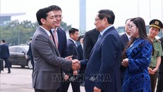 Lễ tiễn Thủ tướng Phạm Minh Chính cùng Phu nhân Lê Thị Bích Trân sang thăm chính thức Kuwait; Algeria và tham dự Hội nghị Thượng đỉnh G20 tại Nam Phi. Ảnh: Dương Giang/TTXVN