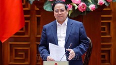 Thủ tướng Phạm Minh Chính chủ trì cuộc làm việc của Thường trực Chính phủ với lãnh đạo thành phố Hà Nội về Quy hoạch tổng thể Thủ đô Hà Nội tầm nhìn 100 năm. Ảnh: Dương Giang