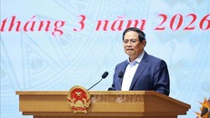 Thủ tướng Phạm Minh Chính chủ trì phiên họp lần thứ hai của BCĐ về phát triển khoa học công nghệ và Đề án 06. Ảnh: Dương Giang