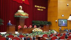 Tổng Bí thư Tô Lâm phát biểu bế mạc Hội nghị lần thứ hai Ban Chấp hành Trung ương Đảng khoá XIV. Ảnh: Thống Nhất