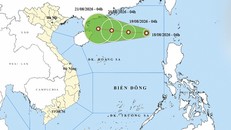 Vị trí và đường đi của áp thấp nhiệt đới. (Ảnh: thoitietvietnam.gov.vn)