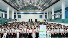 Hành trình Tiếng nói Xanh mùa 4 đến với Trường THPT Nguyễn Huệ (TP Huế), mở ra những trao đổi về môi trường, phát triển bền vững và vai trò của người trẻ trong việc chủ động tìm kiếm giải pháp cho các vấn đề thực tiễn. Ảnh: BTC