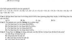 Đề minh họa môn Hóa kỳ thi THPT quốc gia 2017