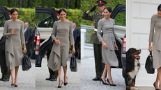 Công nương Maghan Markle diện trang phục thanh lịch, tối màu tới Ireland