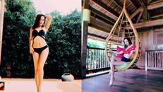 'Con dâu' Bảo Thanh khoe dáng nuột nà với bikini