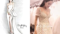 Hé lộ 1 trong 3 thiết kế váy cưới của Nhã Phương