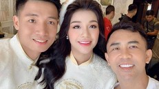 Bùi Tiến Dũng hạnh phúc trong lễ ăn hỏi với bạn gái 'đại gia'