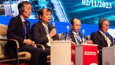 Ông Nguyễn Hoa Cương, Phó Viện trưởng Viện Nghiên cứu Quản lý Kinh tế Trung ương, Bộ Kế hoạch và Đầu tư, tại sự kiện "Gặp gỡ Nhật Bản 2023", tổ chức bởi Bộ Ngoại giao và Đại sứ quán Nhật Bản. Ảnh: Kondou. 