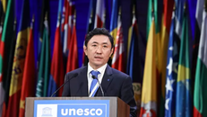 Ông Bolat Akchulakov, Chủ tịch mới của Liên hiệp các Hội UNESCO Thế giới, tham gia cuộc tranh luận chính sách chung tại Đại hội đồng UNESCO 