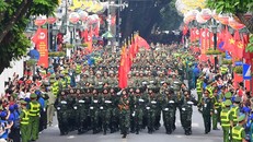 Chùm ảnh: Tổng duyệt Lễ diễu binh, diễu hành A80 tại Quảng trường Ba Đình và các tuyến phố trung tâm Hà Nội