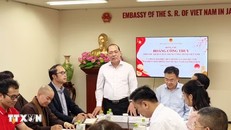 Phó Chủ tịch Ủy ban Trung ương Mặt trận Tổ quốc Việt Nam Hoàng Công Thủy mong muốn cộng đồng tiếp tục lưu giữ được văn hóa, lịch sử truyền thống đất nước. (Ảnh: Bùi Hà/TTXVN)