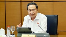 Chủ tịch Quốc hội Trần Thanh Mẫn, đại biểu Quốc hội Thành phố Hồ Chí Minh phát biểu tại buổi thảo luận ở tổ về 3 dự án luật: Luật Đất đai (sửa đổi); Luật Nhà ở (sửa đổi); Luật Kinh doanh bất động sản (sửa đổi). (Ảnh: Doãn Tấn/TTXVN)