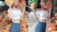 Nhã Phương diện áo ngắn để eo thon đáp tin mang bầu với Trường Giang