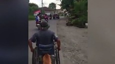 Clip: Chó cần mẫn đẩy xe lăn cho cậu chủ khuyết tật 