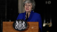Thủ tướng Anh Theresa May phát biểu tại thủ đô London. Ảnh: THX/TTXVN
