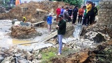 Hiện trường vụ tai nạn lao động - Ảnh: H.Tình/ Thanh niên