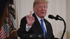 Tổng thống Mỹ Donald Trump trong cuộc họp báo tại Washington DC., ngày 7/11/2018. Ảnh: THX/TTXVN