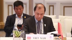 Thứ trưởng Bộ Ngoại giao Nguyễn Quốc Dũng, Trưởng SOM ASEAN - Việt Nam tại Hội nghị các quan chức cao cấp ASEAN tại Bangkok. Ảnh: TTXVN phát