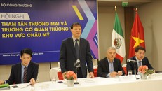 Thứ trưởng Đỗ Thắng Hải phát biểu tại hội nghị. (Ảnh: Việt Hùng-Bảo Trung/Vietnam+)