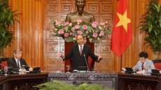 Thủ tướng Nguyễn Xuân Phúc phát biểu tại buổi tiếp. Ảnh: Dương Giang/TTXVN