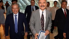 Đại sứ Mỹ tại Hàn Quốc Harry Harris (giữa) tới dự cuộc họp với các giám đốc điều hành 30 doanh nghiệp hàng đầu địa phương ở Seoul, Hàn Quốc. Ảnh tư liệu: THX/TTXVN