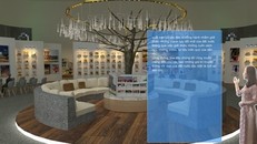 Hình ảnh minh họa hướng dẫn viên thuyết trình giới thiệu triển lãm