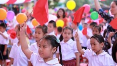 Học sinh tiểu học trong ngày khai giảng. Ảnh minh họa: TTXVN