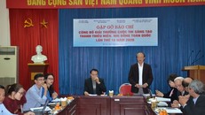 TS Phạm Văn Tân, Phó Chủ tịch kiêm Tổng Thư ký VUSTA phát biểu tại buổi gặp gỡ báo chí . (Ảnh: Lưu Hiệp/ Báo Quốc tế)