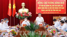 Chủ tịch Quốc hội Vương Đình Huệ làm việc với Ban Thường vụ Tỉnh ủy Đắk Lắk. Ảnh: Doãn Tấn – TTXVN