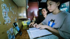 Học sinh Cần Thơ học trực tuyến. Ảnh: Thanh Liêm/TTXVN