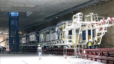 Thi công dự án đường sắt đô thị Nhổn-ga Hà Nội. Ảnh tư liệu: Huy Hùng/TTXVN