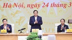 Thủ tướng Phạm Minh Chính chủ trì hội nghị. (Ảnh: Dương Giang/TTXVN)