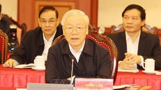 Tổng Bí thư Nguyễn Phú Trọng phát biểu kết luận buổi họp. Ảnh: Trí Dũng/TTXVN