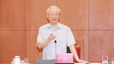 Tổng Bí thư Nguyễn Phú Trọng, Trưởng Ban Chỉ đạo phát biểu kết luận cuộc họp. Ảnh: Phương Hoa/TTXVN