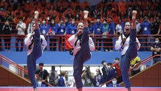 Taekwondo ra quân ấn tượng với 4 HCV. (Ảnh: Minh Quyết/TTXVN)